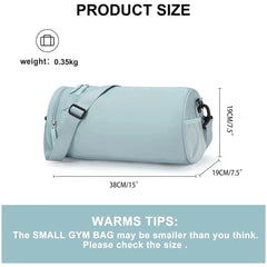  Showlu Fashion Store Small blue Gym Bag for Women Men Large Waterproof Sports Bag Weekender Bag Small Duffle Bags Travel Bag with Wet Pocket & Shoe Compartment