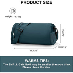  Showlu Fashion Store Small dark blue Gym Bag for Women Men Large Waterproof Sports Bag Weekender Bag Small Duffle Bags Travel Bag with Wet Pocket & Shoe Compartment