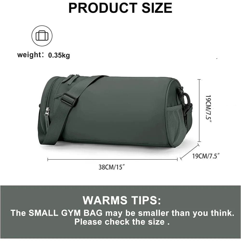  Showlu Fashion Store Small Dark green Gym Bag for Women Men Large Waterproof Sports Bag Weekender Bag Small Duffle Bags Travel Bag with Wet Pocket & Shoe Compartment