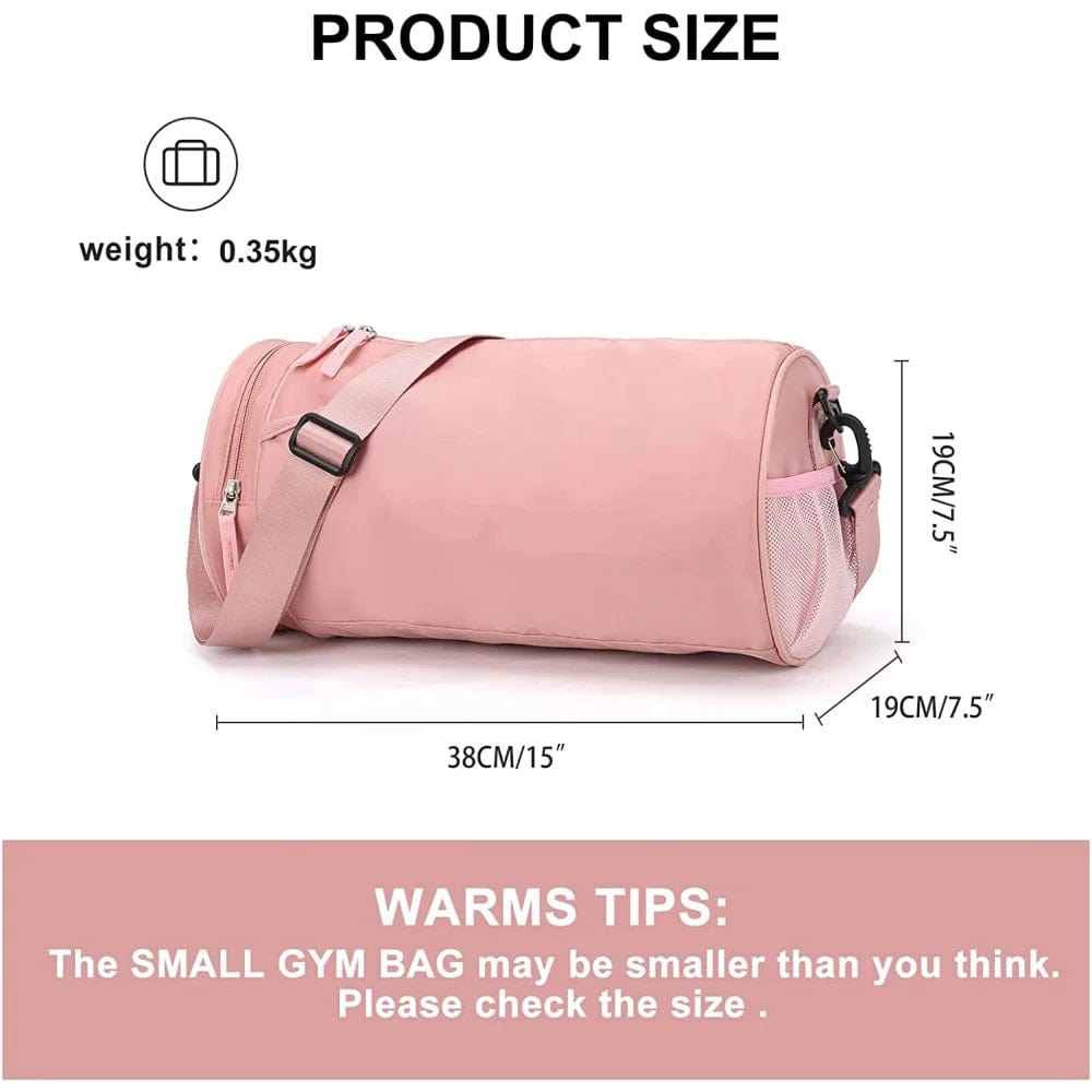  Showlu Fashion Store Small pink Gym Bag for Women Men Large Waterproof Sports Bag Weekender Bag Small Duffle Bags Travel Bag with Wet Pocket & Shoe Compartment