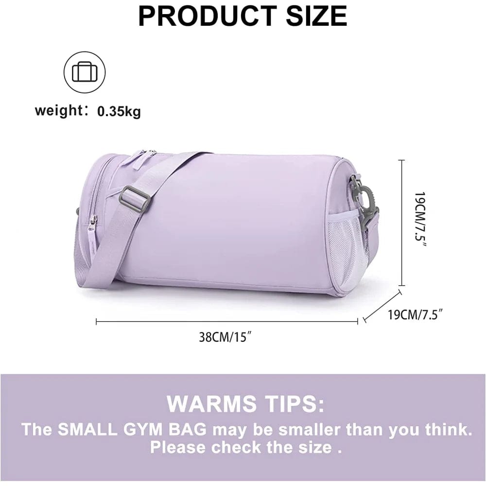  Showlu Fashion Store Small purple Gym Bag for Women Men Large Waterproof Sports Bag Weekender Bag Small Duffle Bags Travel Bag with Wet Pocket & Shoe Compartment