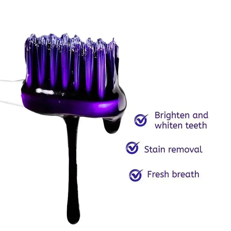  Showlu Fashion Store SMILEKIT V34 Purple Whitening Toothpaste Remove Smoke Stain Remove Stains Reduce Yellowing Care For Teeth Gums Fresh Breath