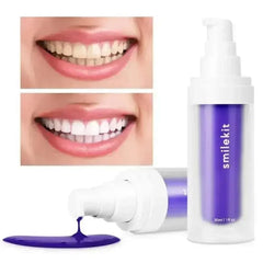  Showlu Fashion Store SMILEKIT V34 Purple Whitening Toothpaste Remove Smoke Stain Remove Stains Reduce Yellowing Care For Teeth Gums Fresh Breath