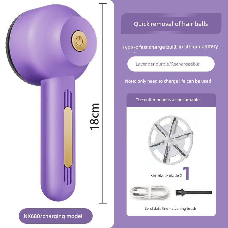  Showlu Fashion Store Smoked clothes purple [filling and inserting dual-use] × 1 cutter head Fur Ball Trimmer Lady Shaver Clothes Pilling Hair Ball Trimmer For Home Rechargeable Scraping Hair Remover Removal Ball Handy Gadget