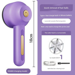  Showlu Fashion Store Smoked clothes purple [filling and inserting dual-use] × 1 cutter head Fur Ball Trimmer Lady Shaver Clothes Pilling Hair Ball Trimmer For Home Rechargeable Scraping Hair Remover Removal Ball Handy Gadget