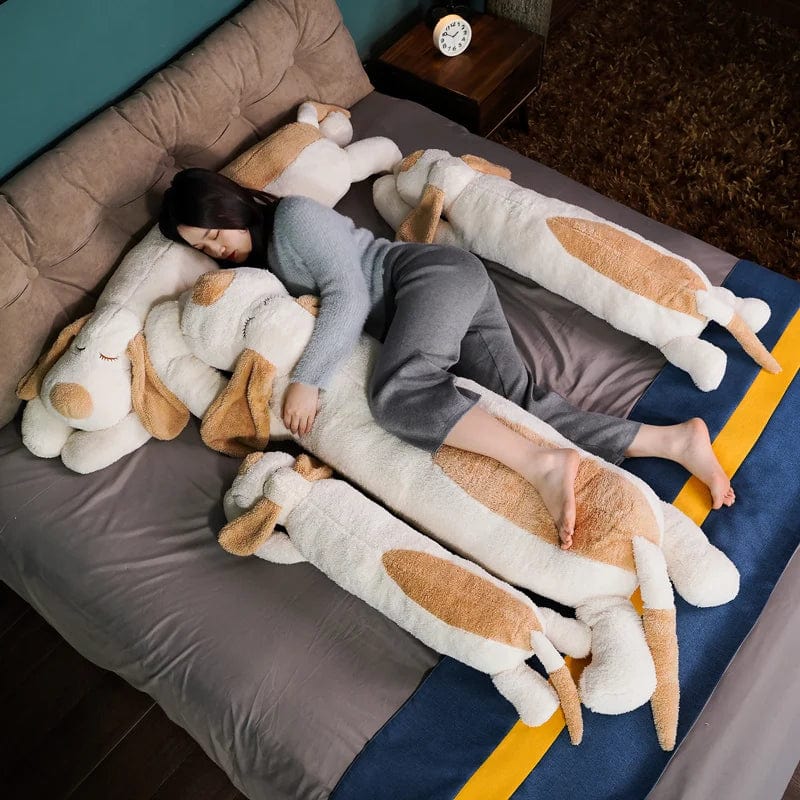 Soft Kawaii Biscuit Puppy plush pillow from SHOWLU FASHION STORE, a long stuffed dog doll ideal for kids and gift-giving.