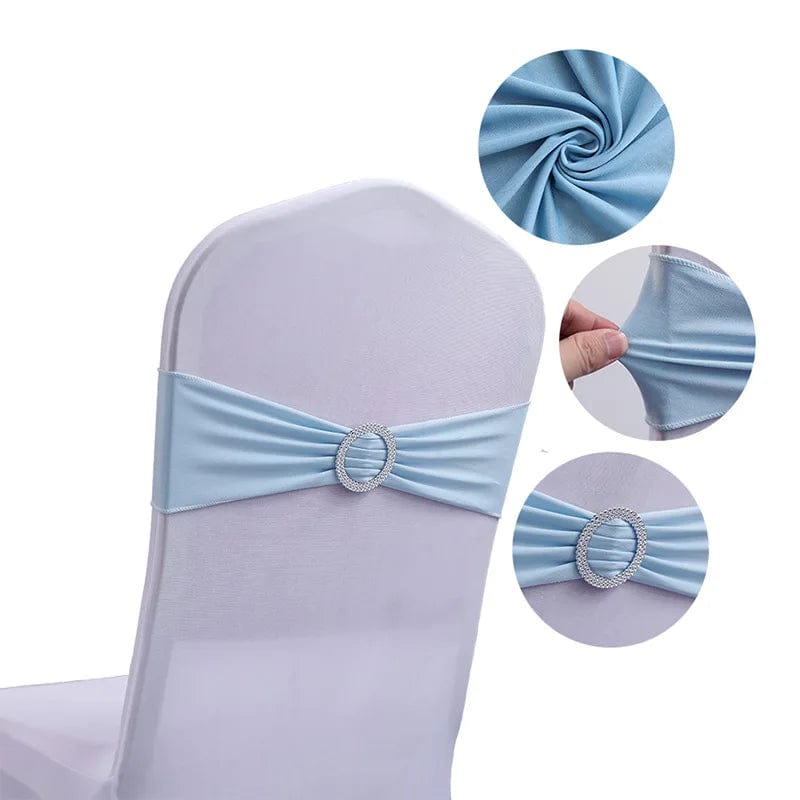  Showlu Fashion Store Spandex Chair Sash Wedding With Round Buckle Lycra Stretch For All Band Universal Birthday Party Show Decoraiton