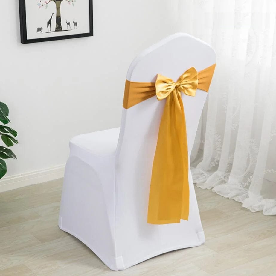  Showlu Fashion Store Spandex Chair Sashes Wedding Ready Made Bow Tie Lycra Stretch Hotel Birthday Party Show Decoration On Sale Universal