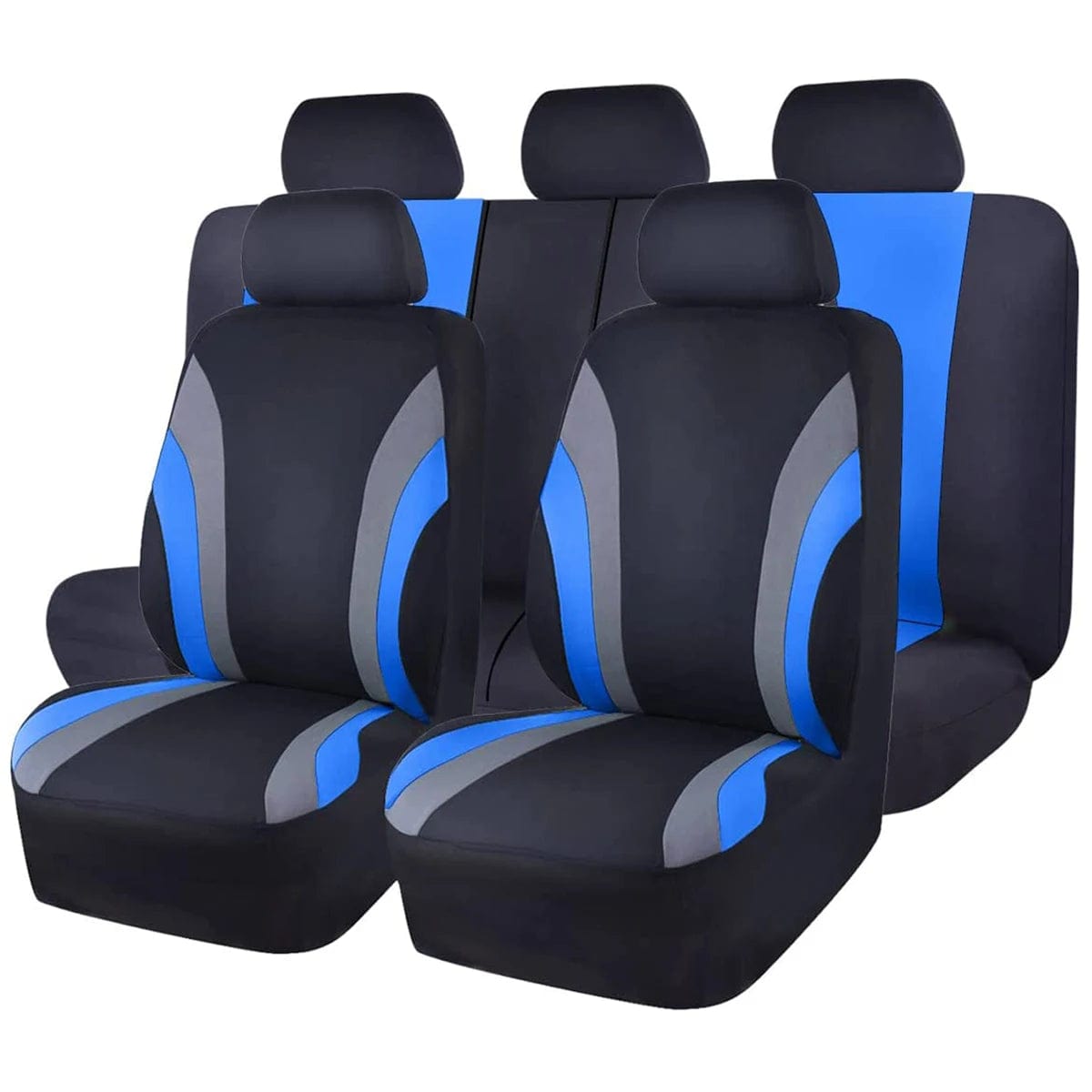  Showlu Fashion Store Sports Style Full Set Polyester Fabric Car Seat Covers Car Seat Protector Universal Fit Most Cars SUVs