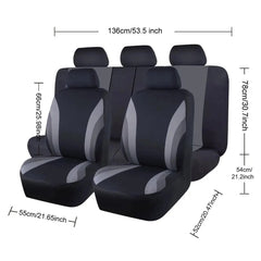  Showlu Fashion Store Sports Style Full Set Polyester Fabric Car Seat Covers Car Seat Protector Universal Fit Most Cars SUVs