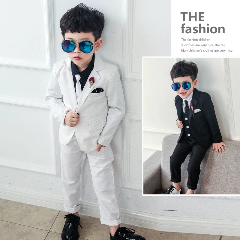  Showlu Fashion Store Spring and Autumn Flower Girl Three-Piece Suit