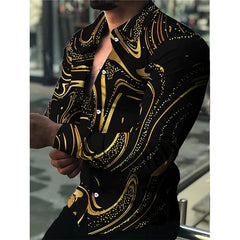 SHOWLU FASHION STORE Spring and Autumn men's cardigan, men's shirt 3D digital printed shirt, oversized men's shirt, long sleeved shirt trend design