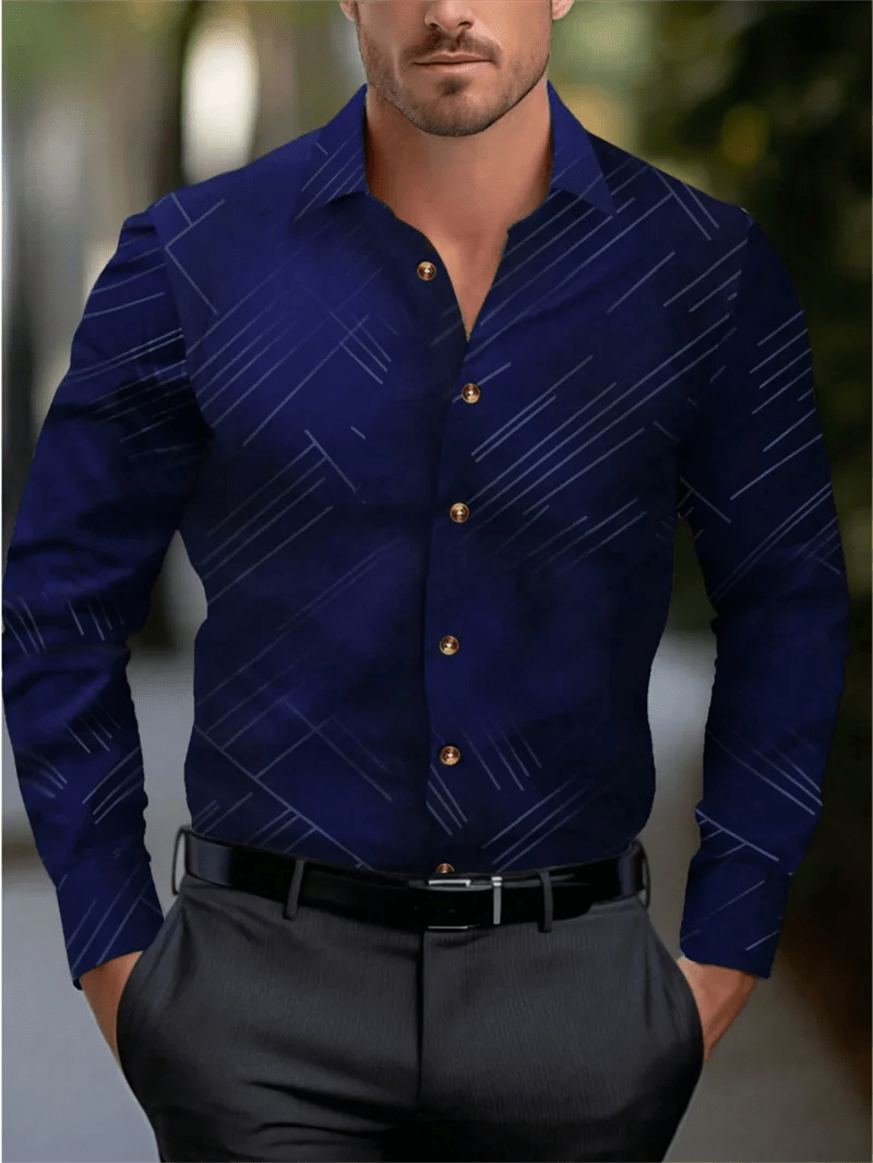 SHOWLU FASHION STORE Spring and Autumn Men's Suit Lapel Fashion Shirt Pink Long Sleeve High Quality Fashion Casual Soft and Comfortable Men's Shirt