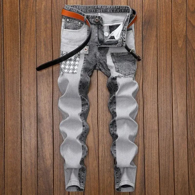  Showlu Fashion Store spring autumn cargos Men's clothing straight new Cargo slim casual original designer cowboy work Splice jeans pants Trousers