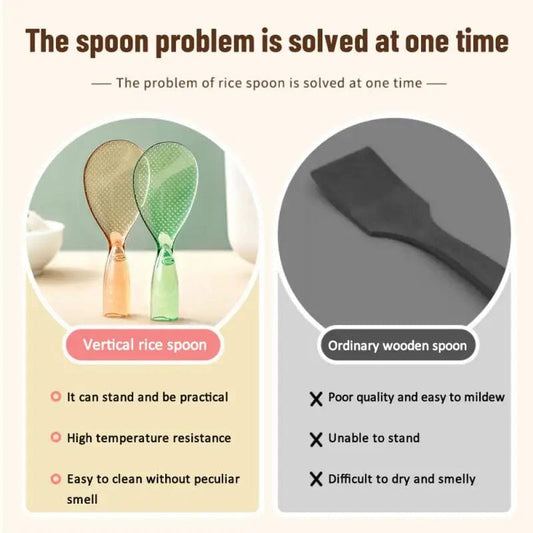  Showlu Fashion Store Standing Rice Spoon Non Stick Material Rice Cooking Scoop Kitchen Dining Tools Accessories