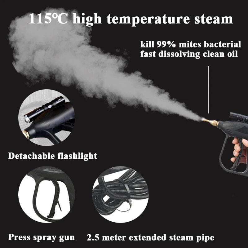  Showlu Fashion Store Steam Cleaner For Home 2600W High Pressure Sterilization Air Conditioning Kitchen Hood Car Appliances Carpet Cleaning Vaporizer