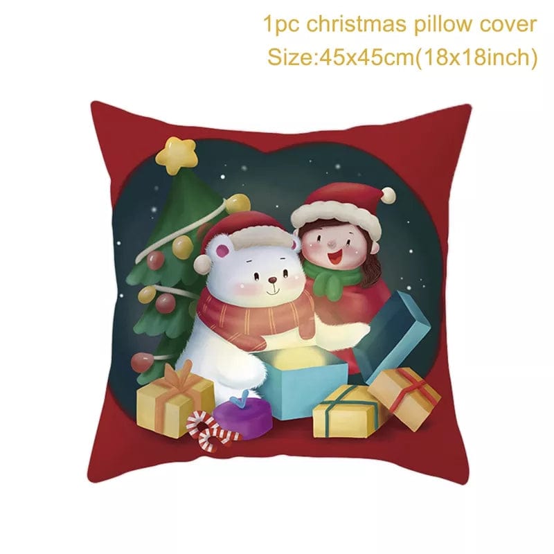 Showlu Fashion Store style 11 / 45 x 45 Christmas Cushion Cover Merry Christmas Decorations for Home 2023 Christmas Ornament Navidad Noel Xmas Gifts Happy New Year 2024