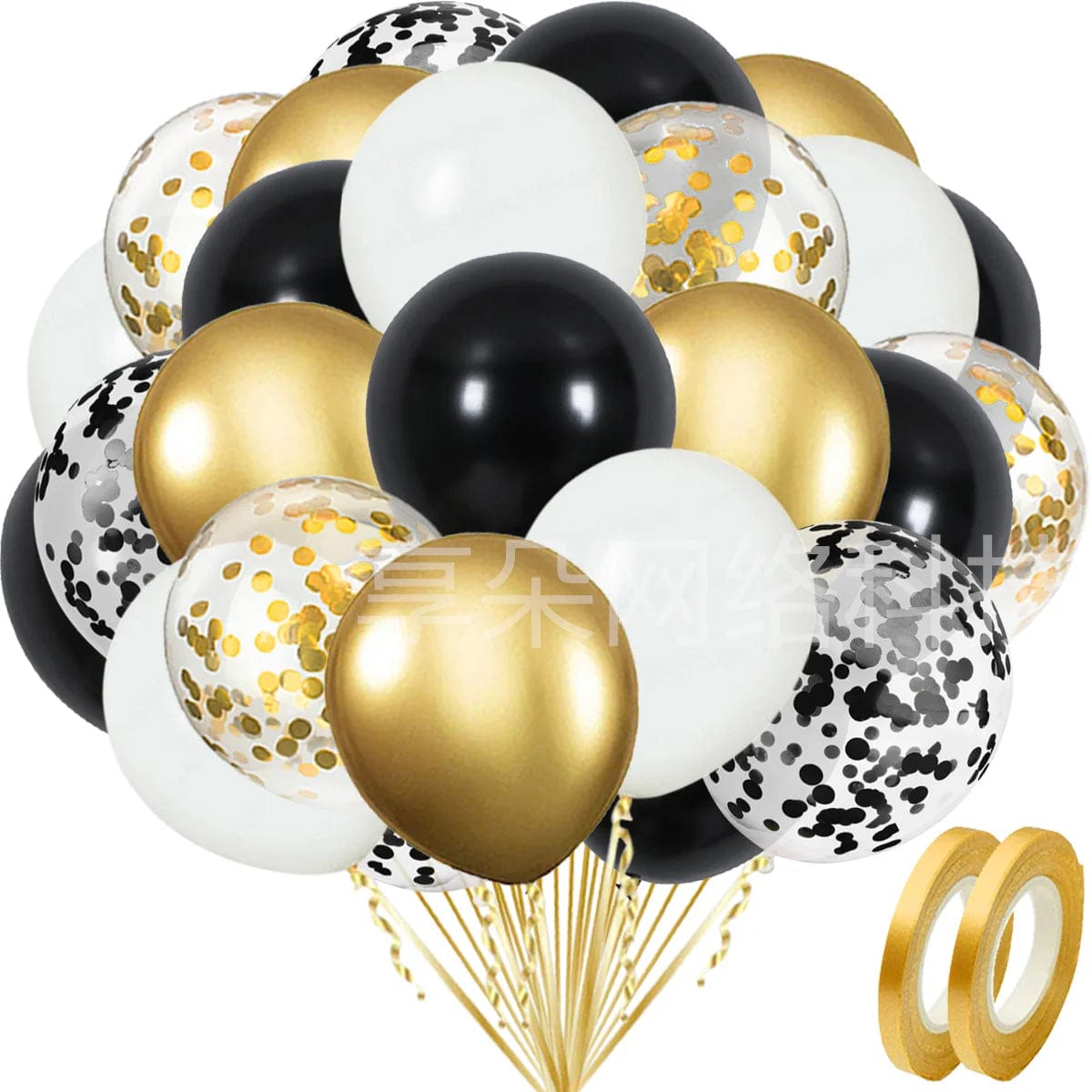 Showlu Fashion Store STyle7 / 10inch 50Pcs Set Balloons Golden Silver Confetti Balloon Wedding Valentine's Day Baby Shower Birthday New Year Party Decorations