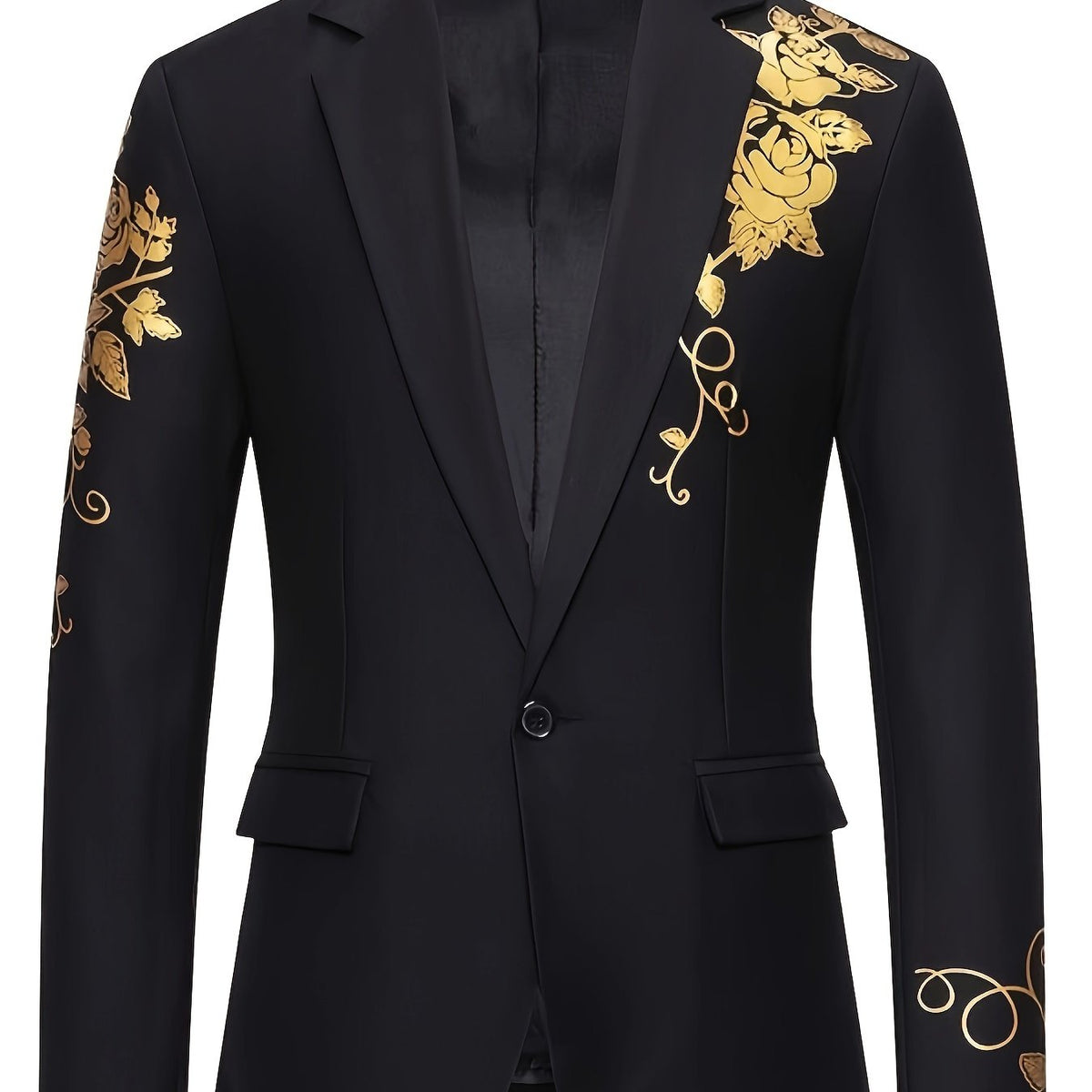 Men's SHOWLU FASHION gilded business suit jacket with solid woven lapel, tailored fit, formal blazer for professional attire.