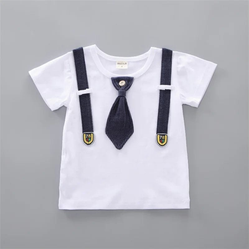  Showlu Fashion Store Summer Baby boys Clothing Suits Handsome Fashion Children's girls Short-Sleeved  + Shorts Clothes 2 pcs Set