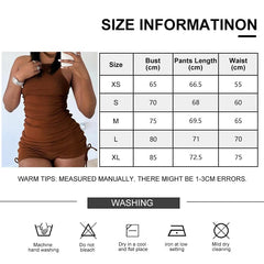  Showlu Fashion Store Summer New Sexy Women Jumpsuit Solid Sweet Spicy Sleeveless Drawstring Slim Fit Jumpsuit Fashion Casual Clothing