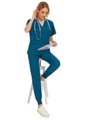 SHOWLU FASHION STORE Surgical Uniforms Woman Nursing Enfermeria Sets Top + Pant Articles Medical Uniform Scrubs Clinical Beauty Salon hospital Suits