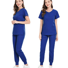 SHOWLU FASHION STORE Surgical Uniforms Woman Scrub Set Medical Nurse Beauty Salon Workwear Clinical Scrubs Top + Pant Spa Doctor Nursing Tunic Suit