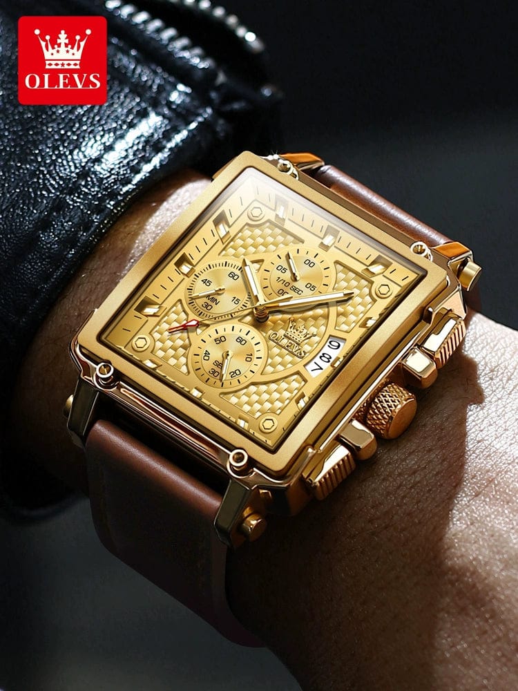 SHOWLU FASHION STORE Swiss New Arrival Brand Belt Square Fashion Men's Watch