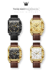 SHOWLU FASHION STORE Swiss New Arrival Brand Belt Square Fashion Men's Watch