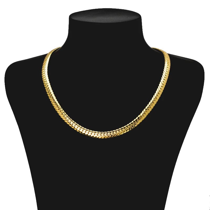  Showlu Fashion Store SY-N0120 / 24in 60cm Sunny Jewelry Fashion New Copper Necklace Snake Chains Gold Plated High Quality For Women Man Italy 750 For Daily Wear Gift