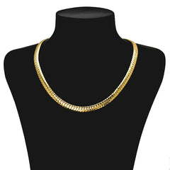  Showlu Fashion Store SY-N0120 / 24in 60cm Sunny Jewelry Fashion New Copper Necklace Snake Chains Gold Plated High Quality For Women Man Italy 750 For Daily Wear Gift