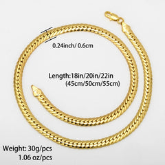  Showlu Fashion Store SY-N0120 / 24in 60cm Sunny Jewelry Fashion New Copper Necklace Snake Chains Gold Plated High Quality For Women Man Italy 750 For Daily Wear Gift