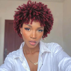 SHOWLU FASHION STORE T1B/Burgundy / 6inches Short Dreadlock Wig Synthetic Hair Black Wigs for Black Women And Men Pixie Cut Wig Faux Locs Heat Resisatnt Fiber Daily Use