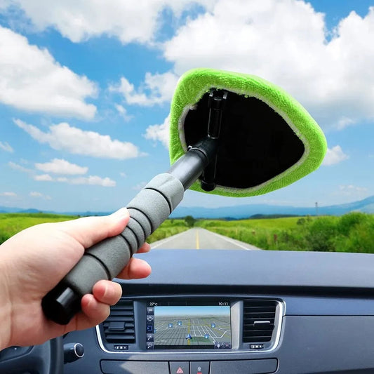 SHOWLU FASHION STORE Telescopic Window Glass Cleaner Car Windshield Cleaning Brush Car Window Cleaner Window Scraping Mist Eliminator Microfiber