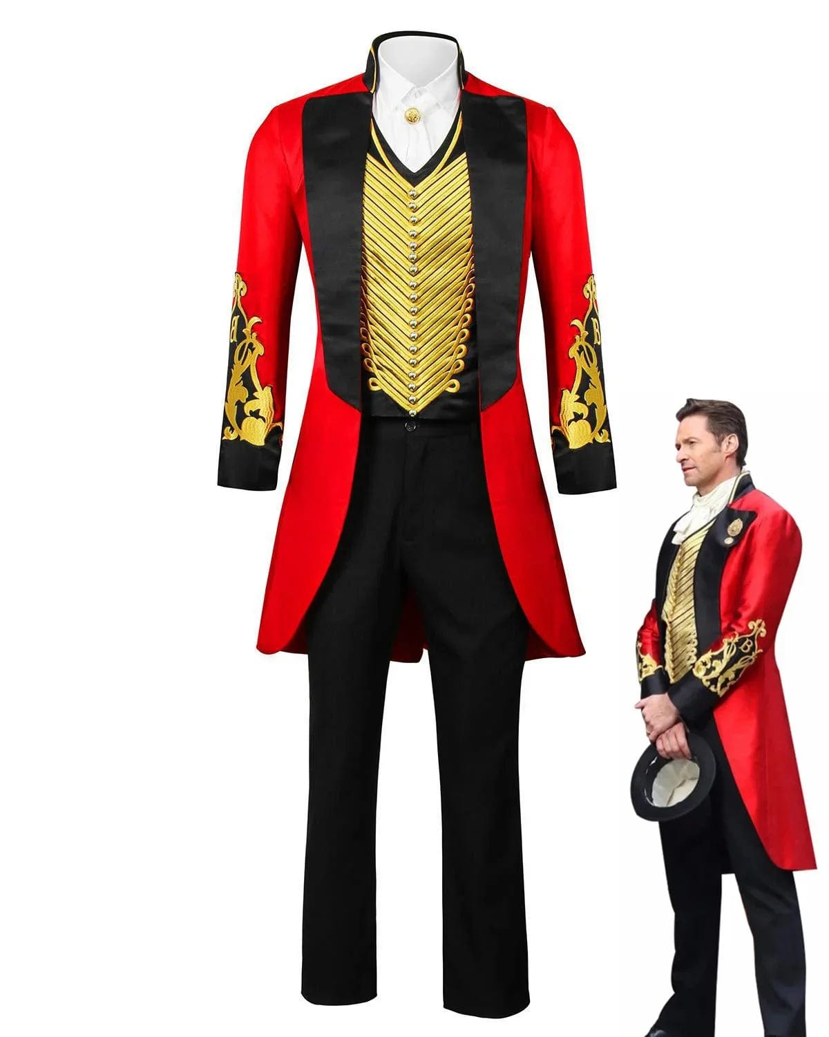 SHOWLU FASHION STORE The Greatest Showman P.T.Barnum Cosplay Costume Hugh Jackman Men Vest Uniform Suit Coat Shirt Pants Halloween Carnival Clothes