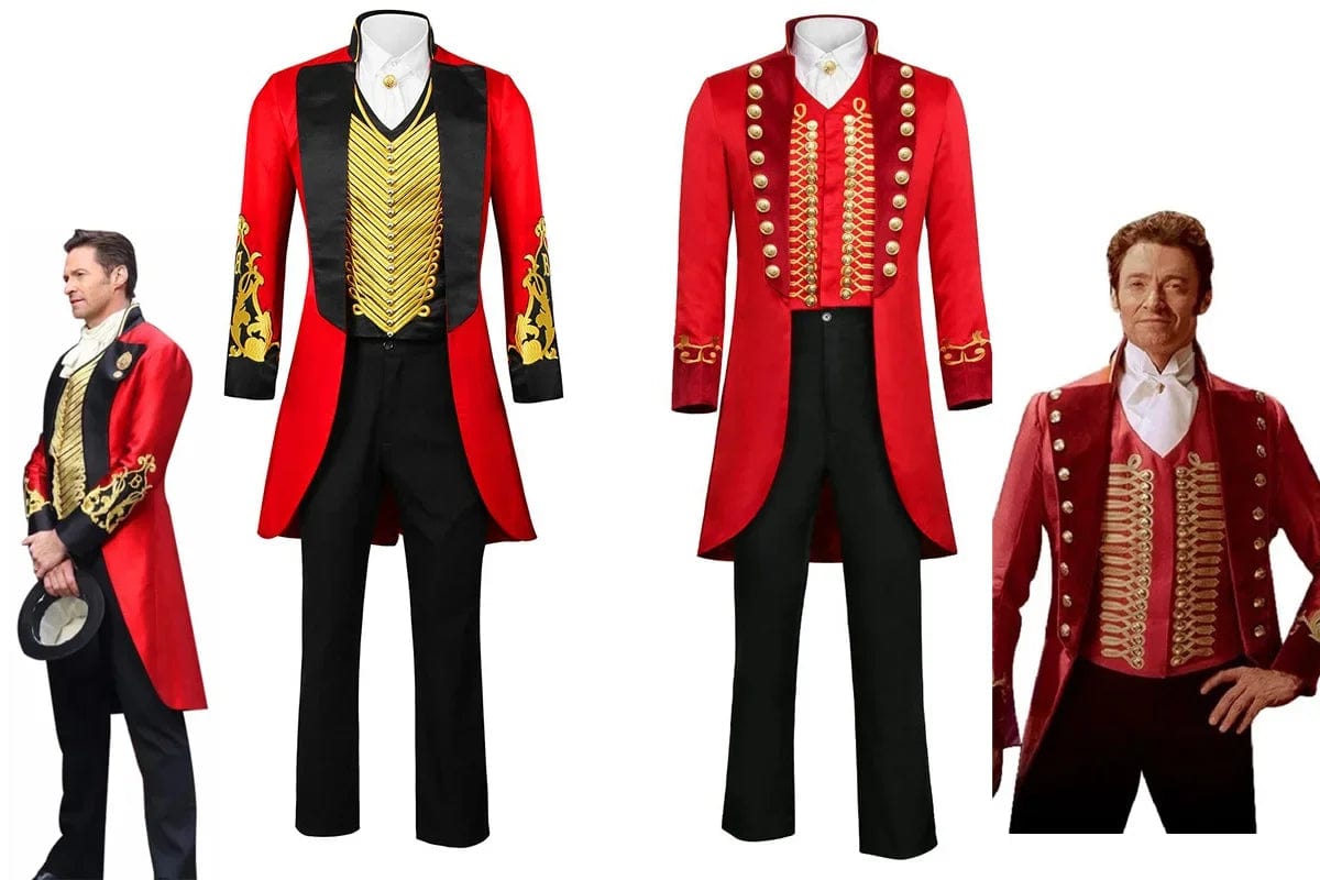 SHOWLU FASHION STORE The Greatest Showman P.T.Barnum Cosplay Costume Hugh Jackman Men Vest Uniform Suit Coat Shirt Pants Halloween Carnival Clothes