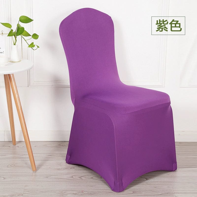  Showlu Fashion Store Thickened Purple #10 (Oxford Feet)(Thickened Purple #10 (Oxford Feet)) Elastic Neutral Chair Cover Thickened One-Piece Chair Cover Dining Chair Wedding Table Hotel Banquet Conference White Chair Cover Cover