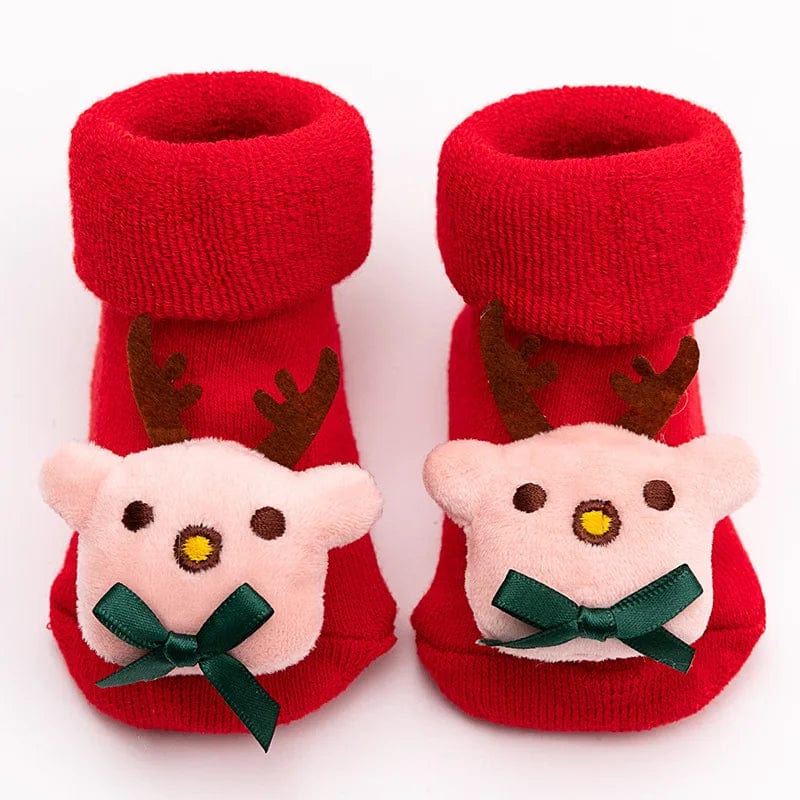 Showlu Fashion Store Thicker-6 / 0-1Years S Christmas Baby Socks Baby Boys Girls Spring Autumn Winter Anti Slip Socks Infant Newborn Soft Cotton Floor Sock Cartoon Shoes