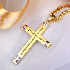  Showlu Fashion Store Titanium Steel European and American-Style English Cross Pendant