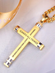  Showlu Fashion Store Titanium Steel European and American-Style English Cross Pendant