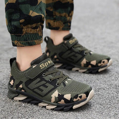  Showlu Fashion Store Trend Kids Running Shoes Children Boys Walking Shoes Outdoor Camouflage Mesh Knitting Boys Jogging Sneakers zapatillas niño