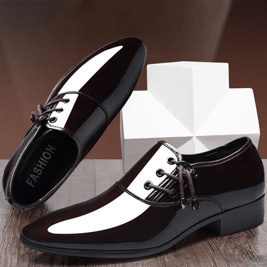  Showlu Fashion Store Trending Italian Patent Leather Shoes for Men Business Shoe Lace Up Oxfords Plus Size Male Wedding Party Shoes Men Black Leather