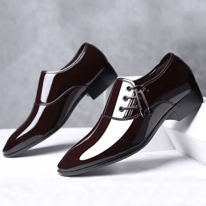  Showlu Fashion Store Trending Italian Patent Leather Shoes for Men Business Shoe Lace Up Oxfords Plus Size Male Wedding Party Shoes Men Black Leather