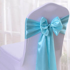 SHOWLU FASHION STORE Turquoise / 10 pcs 10/50/100pcs/Lot Satin Chair Bow Sashes Wedding Indoor Outdoor Chair Ribbon Butterfly Ties Party Event Hotel Banquet Decoration