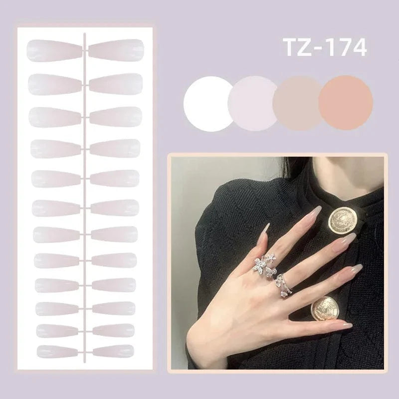 Showlu Pink Matte French Press Nails with leopard design, 24-piece coffin-shaped false acrylic nails for stylish nail art.