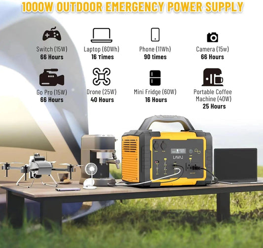 SHOWLU FASHION STORE United States 1000W Portable Power Station0 1075Wh Backup Lithium Battery 120V/1000W AC Outlet, Solar Generator for Home RV Outdoor