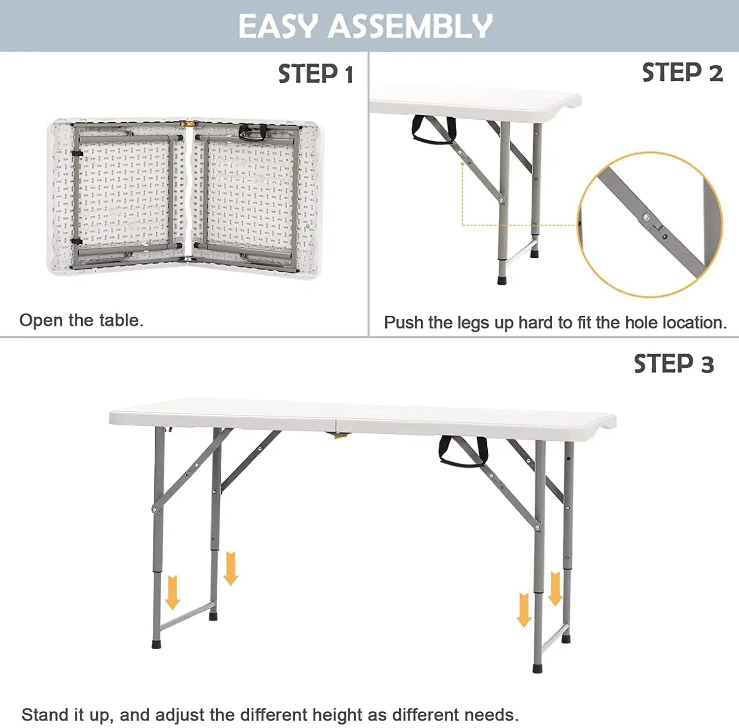 SHOWLU FASHION STORE United States 4 Foot Folding Table White