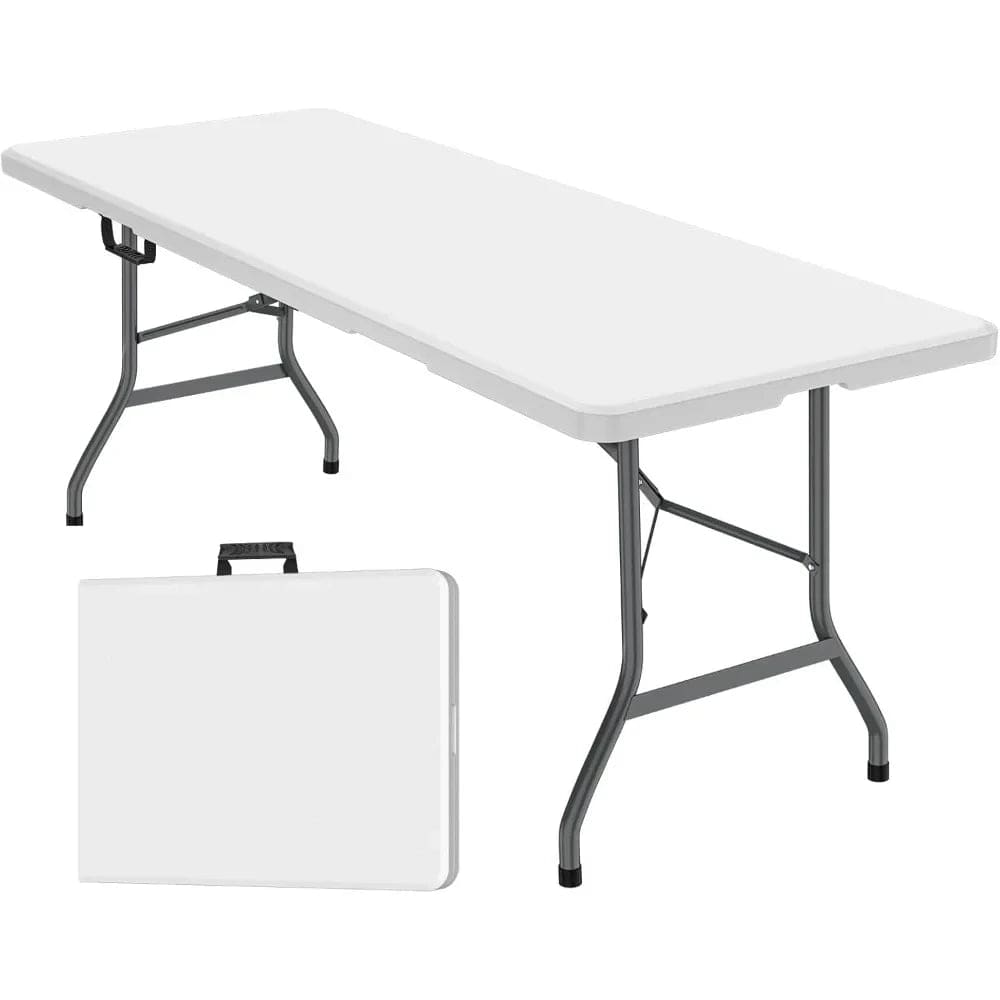 SHOWLU FASHION STORE United States 6ft Plastic Folding Table, Outdoor Indoor Portable for Camping, Party, Picnic w/Handle, Lock - White