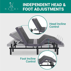 SHOWLU FASHION STORE United States Adjustable Bed Frame Split King Massaging Zero Gravity Adjustable Bed Base Electric with 3 Speed Head Foot Massage