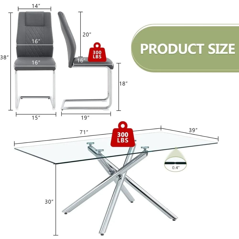 SHOWLU FASHION STORE United States Dining Table Set for 8, Counter Height Dining Table Set, 9 Piece Dining Room Table Set for Kitchen and Living Room Furniture